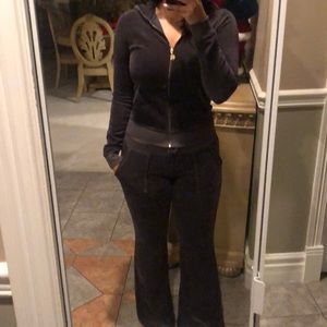 Dark grey velour juicy couture track suit